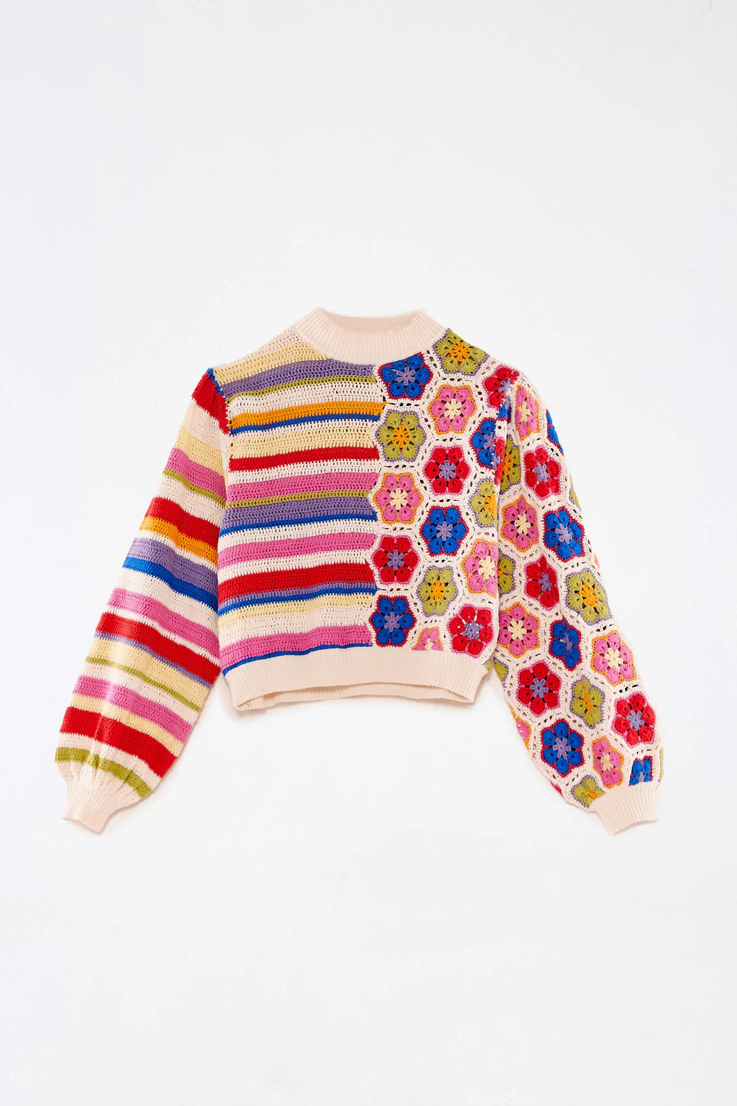 RAINBOW CROCHET SQUARES SWEATER | FarmRio (US)