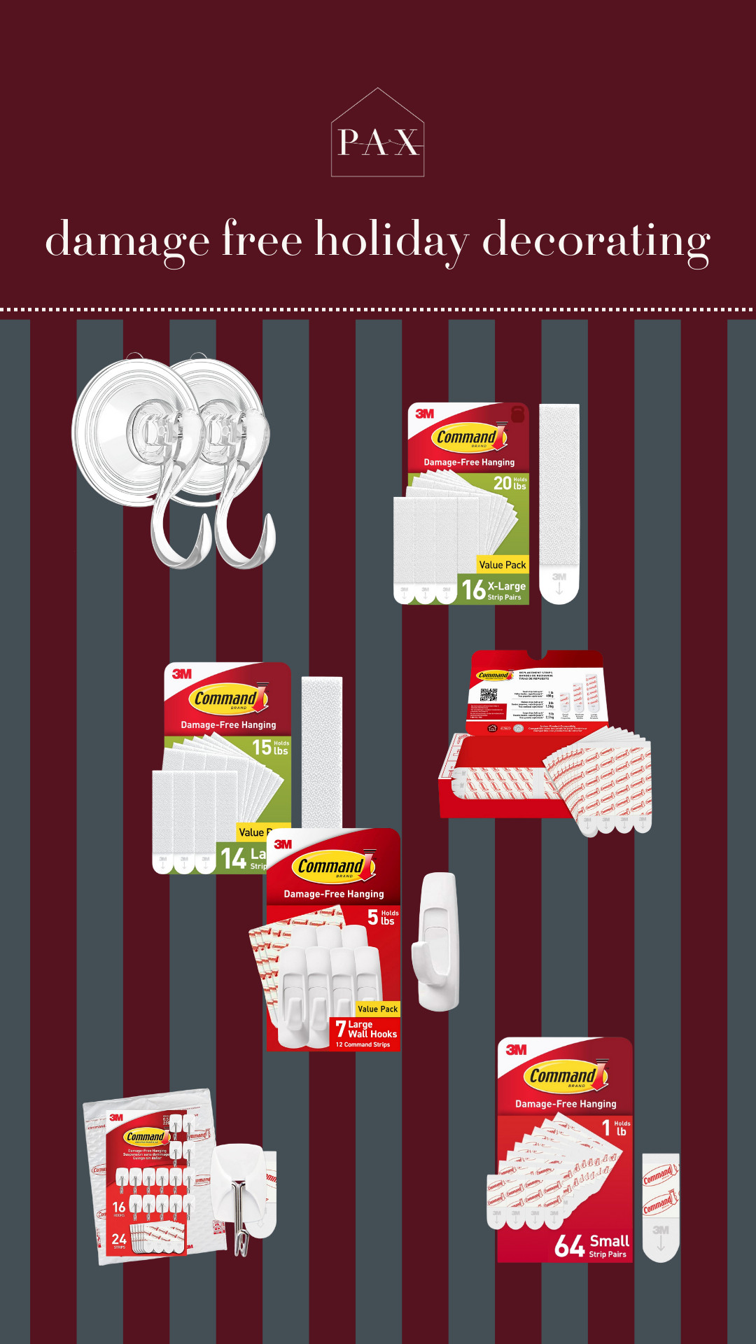 My go-to hooks and strips for hanging wreaths, garlands, and lights without ruining your walls. Most of these are part of Black Friday deals today! 

 #LTKSaleAlert