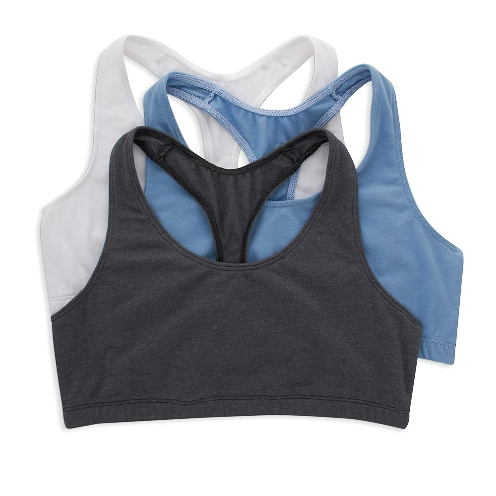 Hanes Women's Racerback Cotton T-Back Bralette (3 Pack) | Amazon (US)
