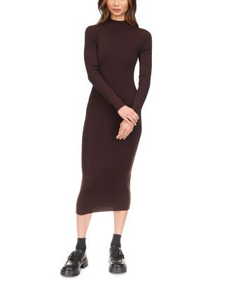 Wool Blend Mock Neck Midi Dress | Bloomingdale's (US)