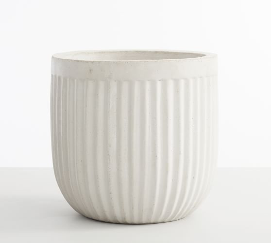 Concrete Fluted Planter - Chalk | Pottery Barn (US)