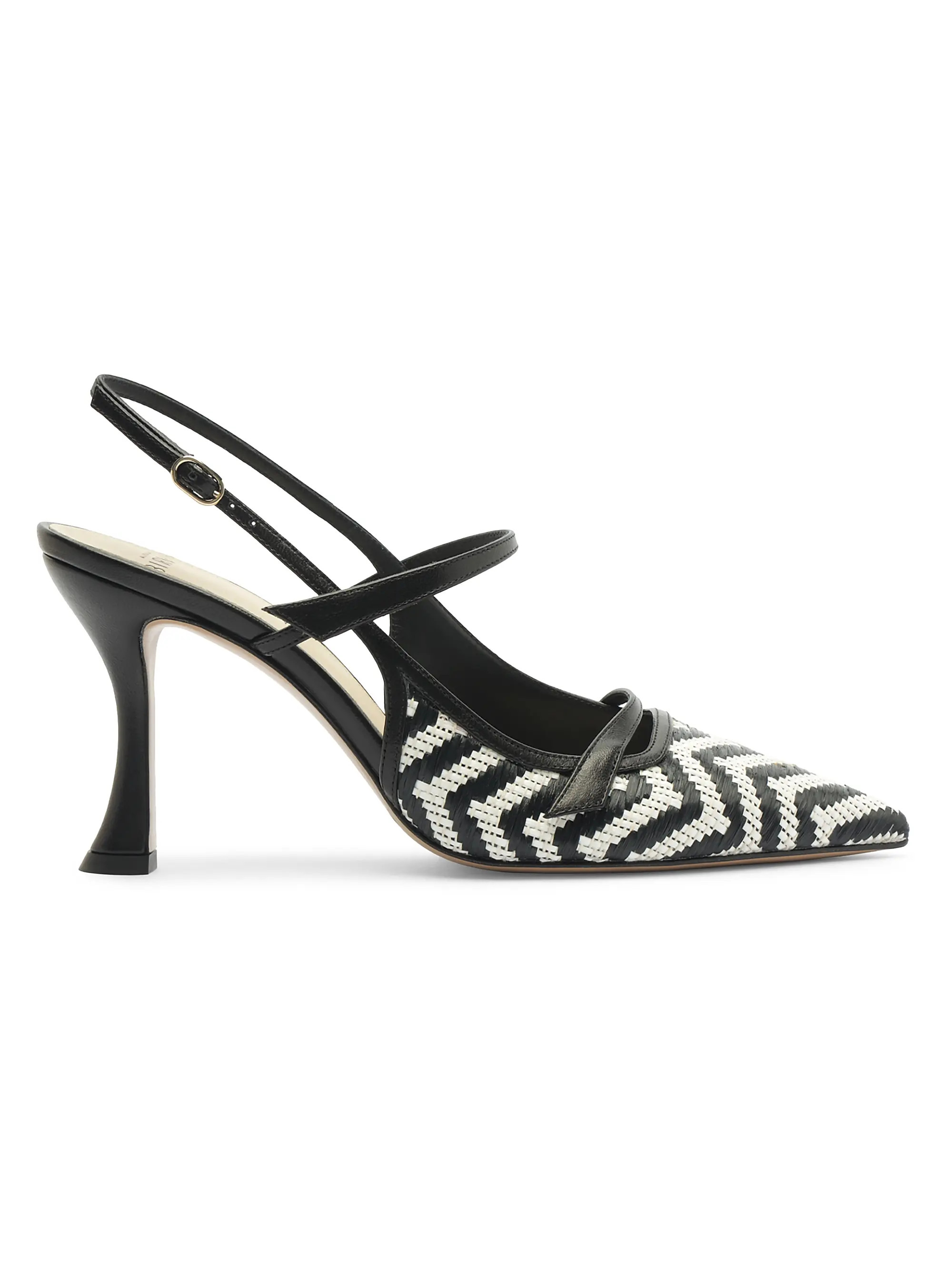 Tita 85MM Zigzag Raffia Slingback Pumps | Saks Fifth Avenue