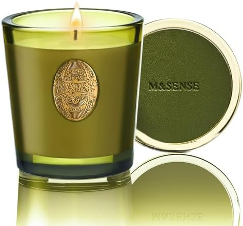 M&SENSE Natural Strong Soy Candle | Sandalwood Jasmine & Green | 9.2 oz, 50H Burn Time | Luxury C... | Amazon (US)