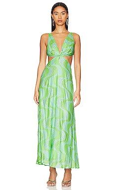 Sundress Shana Crystal Beaded Dress in Amazonia Rhinestones Lime & Pool from Revolve.com | Revolve Clothing (Global)