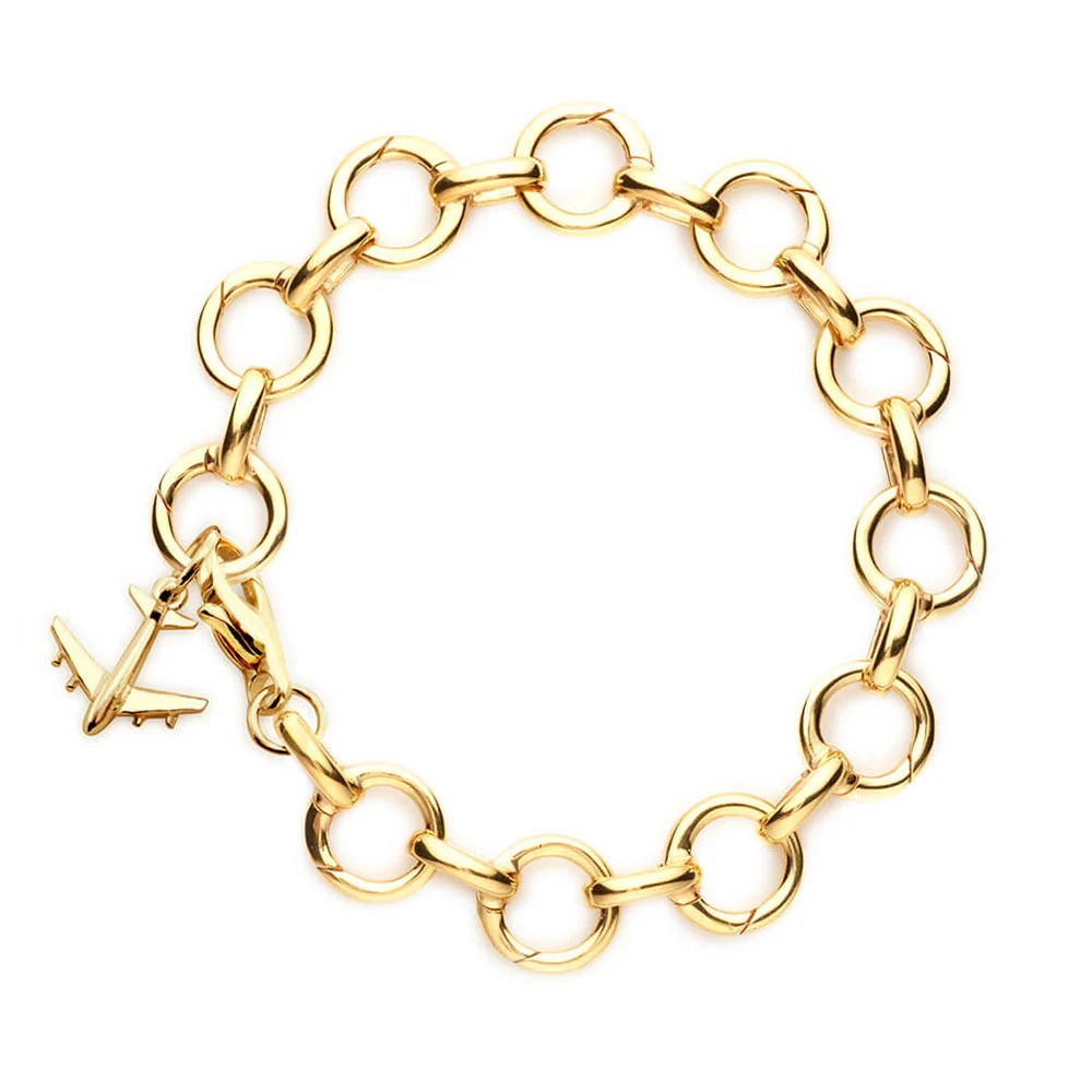 Gold Infinity Link Bracelet for Charms | Gold Vermeil Bracelet | Jet Set Candy (US)