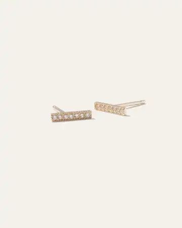 Pave Diamond Bar Stud Earrings | Quince | Quince