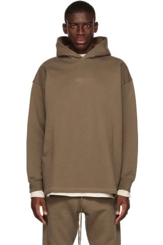 Essentials - Brown Relaxed Hoodie | SSENSE