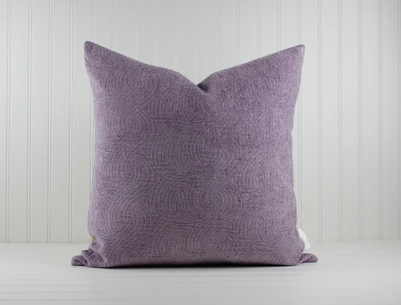 Muted Purple Textured Chenille Pillow Cover lilas - Etsy | Etsy (US)