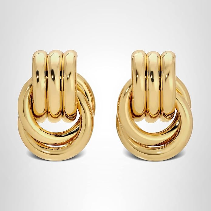 Baby Knot Earrings – Modern Twisted Knot Design – Bold Everyday Jewelry by Heaven Mayhem | Amazon (US)