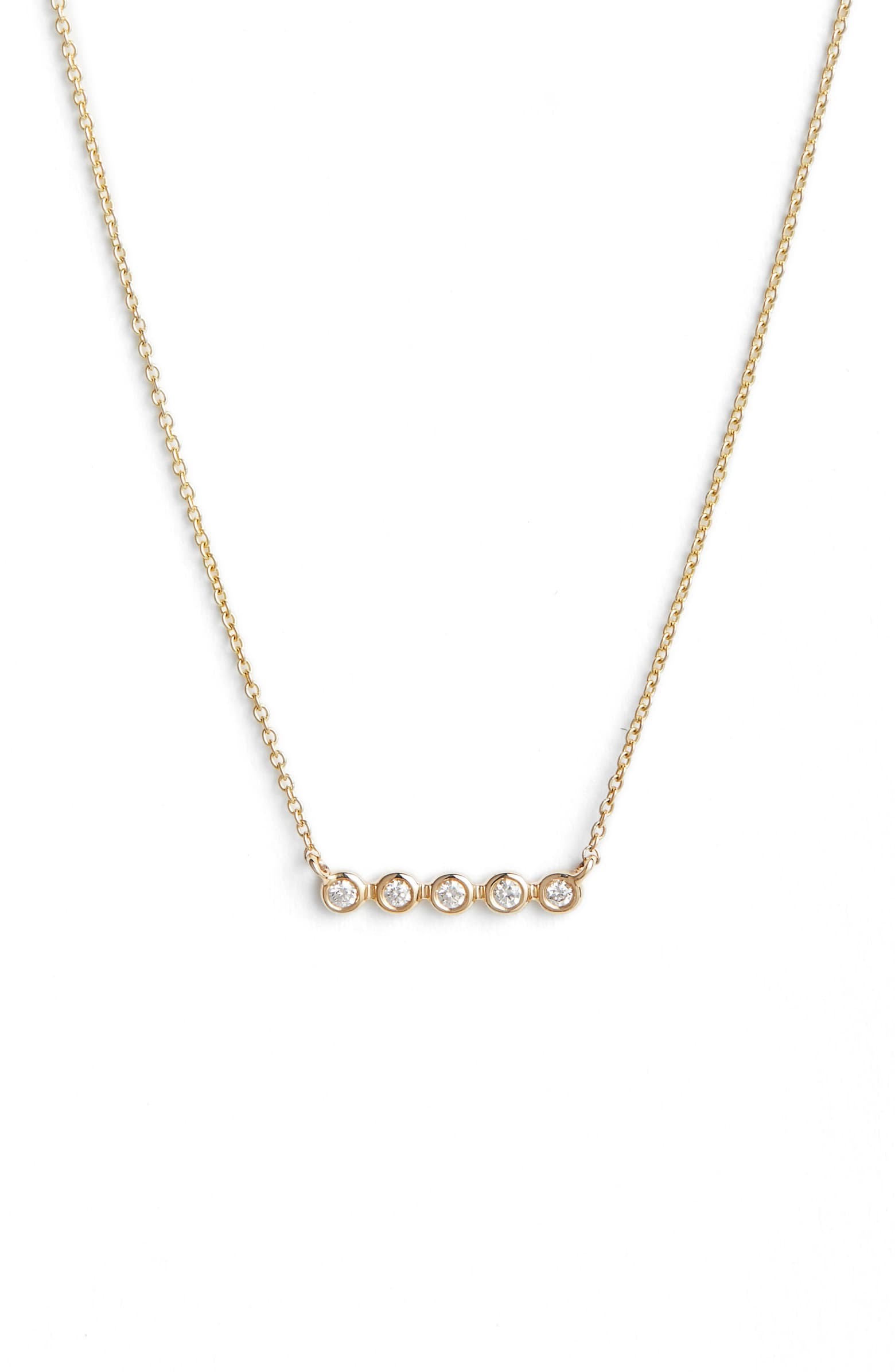 Lulu Jack Bezel Diamond Bar Necklace | Nordstrom