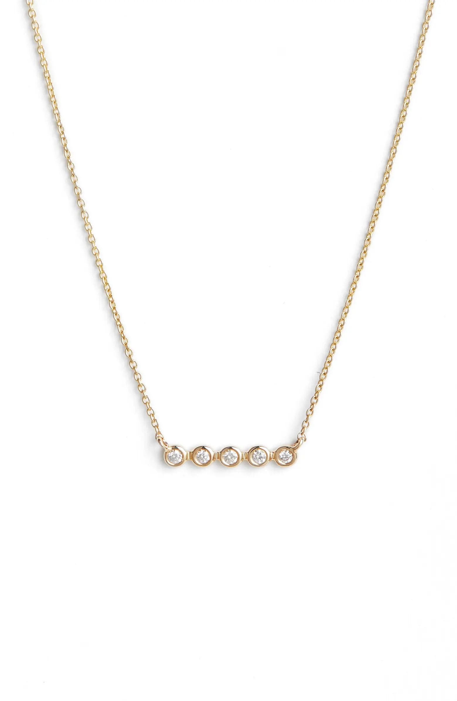 Dana Rebecca Designs Lulu Jack Bezel Diamond Bar Necklace | Nordstrom | Nordstrom
