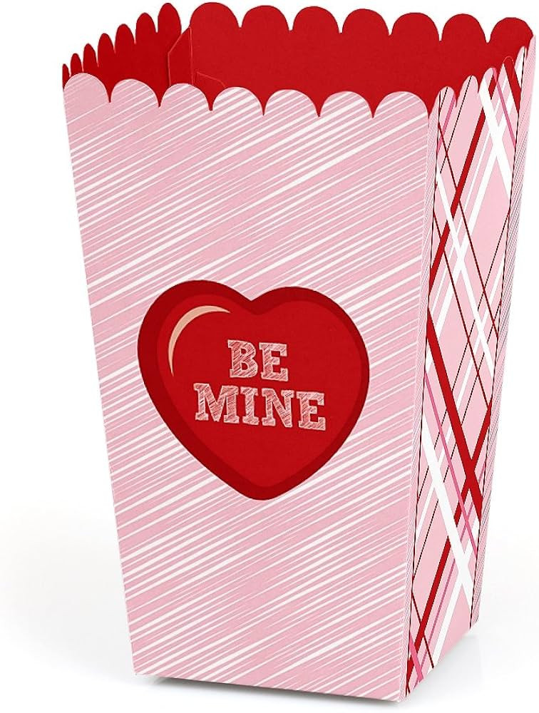 Big Dot of Happiness Valentine's Day Conversation Hearts - Valentine's Day Party Favor Popcorn Tr... | Amazon (US)