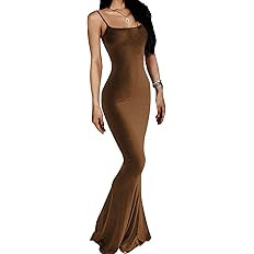 AnotherChill Women's Casual Lounge Slip Long Dress Sexy Sleeveless Backless Bodycon Maxi Dresses ... | Amazon (US)
