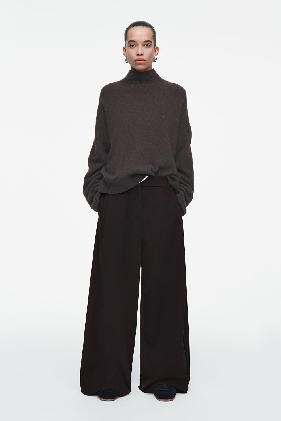 RELAXED WOOL-BLEND WIDE-LEG TROUSERS | COS UK