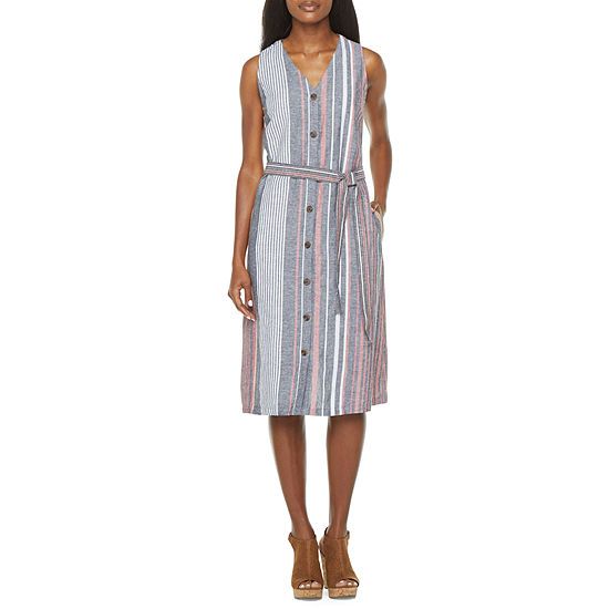 Liz Claiborne Sleeveless Striped A-Line Dress | JCPenney