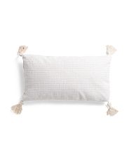 14x26 Embroidered Tassel Lumbar Pillow | TJ Maxx