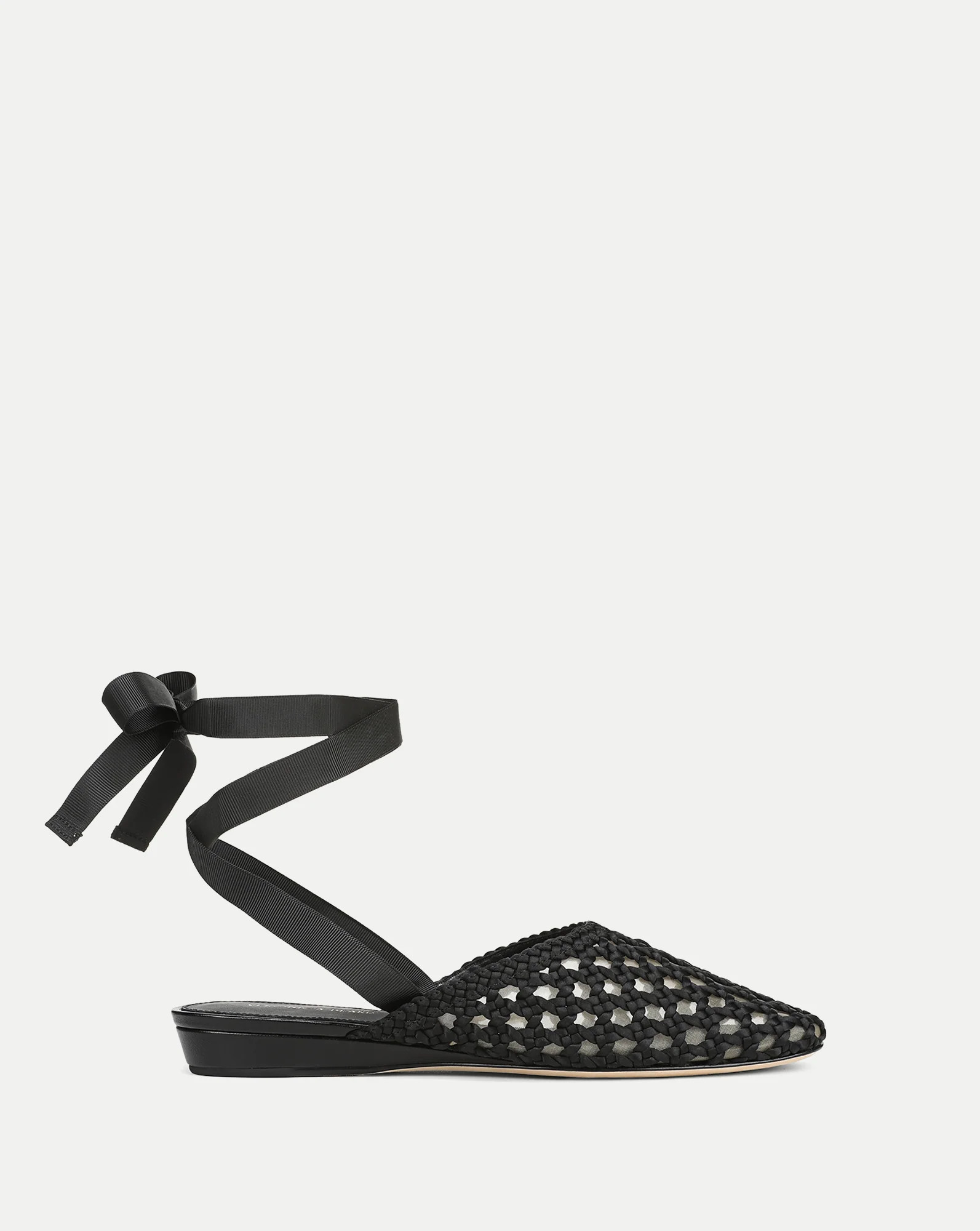 Malia Woven Satin Mule in Black | Veronica Beard | Veronica Beard