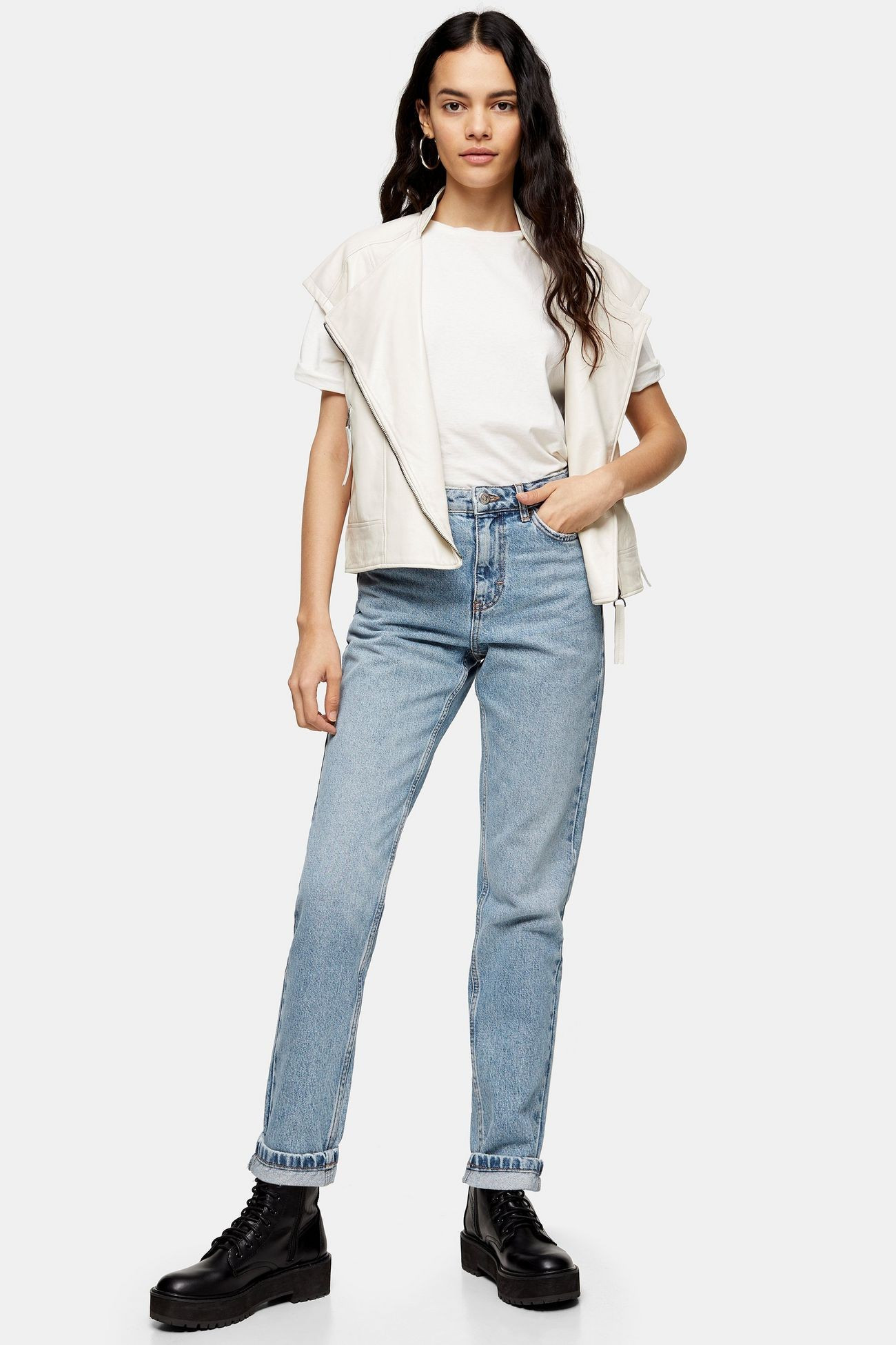 Bleach Wash Mom Tapered Jeans | Topshop UK