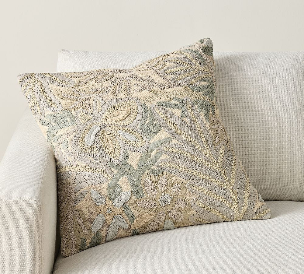 Ember Embroidered Pillow | Pottery Barn (US)