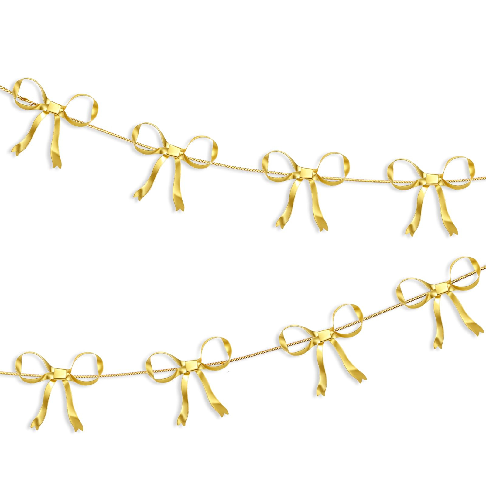 Christmas Bow Garland Decor 7.55ft Metal Gold Bow Banner Coquette Room Decor Birthday Xmas Tree D... | Amazon (US)