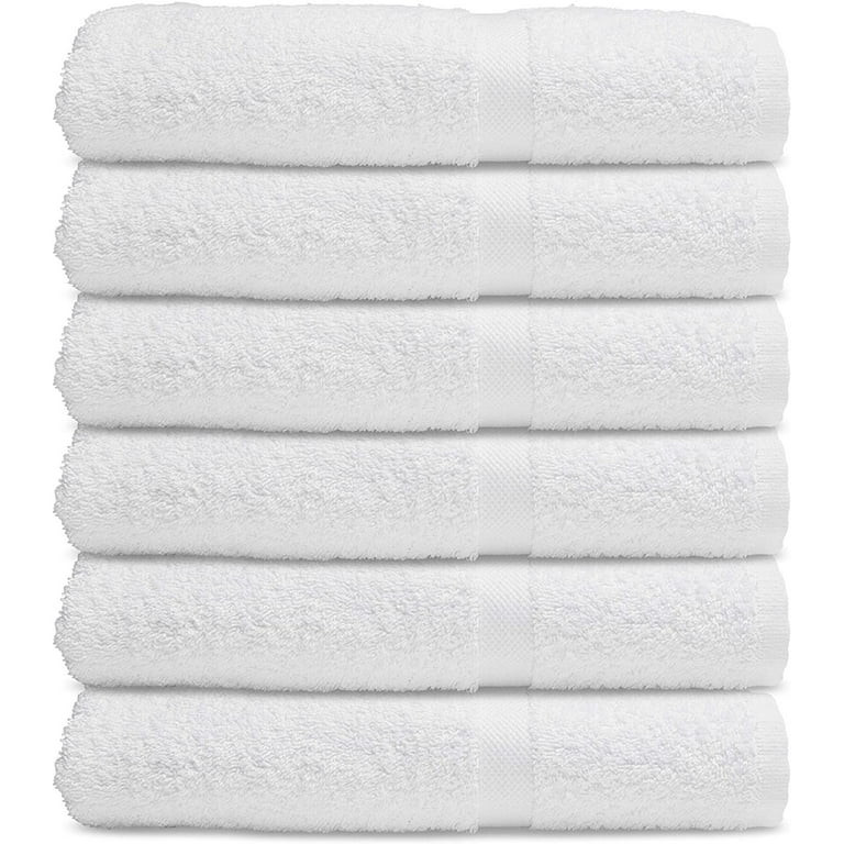 Wealuxe Cotton Bath Towels Soft and Absorbent Gym Pool Towel 24x50 6-Pack White - Walmart.com | Walmart (US)