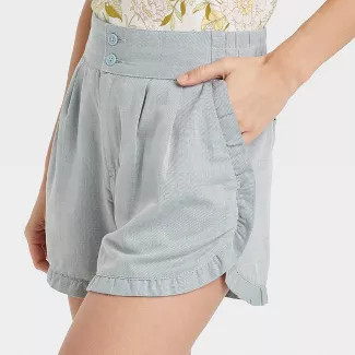 Women's Mid-Rise Ruffle Edge Shorts - Who What Wear™ | Target