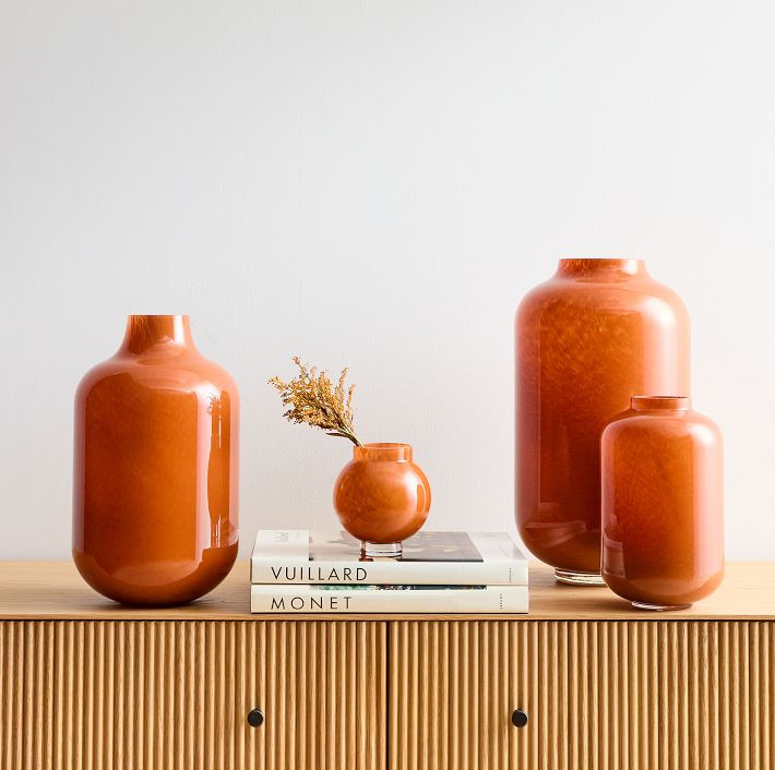 Mari Glass Vases - Rust | West Elm (US)