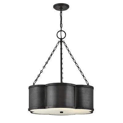 Chance 3-Light Chain-Hung Drum Chandelier w/ Etched Lens | Wayfair North America