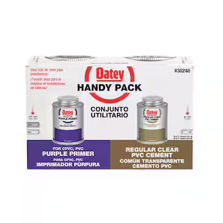 8 oz. Purple CPVC and PVC Primer and Regular Clear PVC Cement Combo Pack | The Home Depot