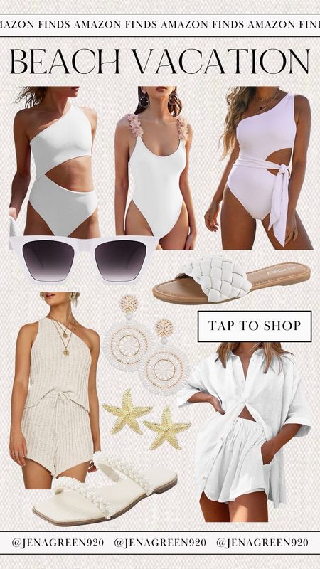 Beach Vacation | Vacation Outfits | Resort Wear | White Swimsuit | White Coverups 

#LTKtravel #LTKfindsunder100 #LTKswim