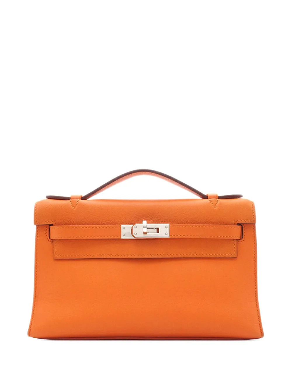Hermès Pre-Owned 2014 Swift Kelly Pochette 22 handbag - Orange | Farfetch Global