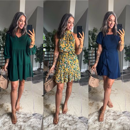 Graduation, party, or wedding guest dress inspo! Wearing size small in green dress (it’s oversized). Size M in yellow and blue.

#LTKStyleTip #LTKOver40