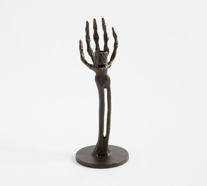 Skeleton Taper Candle Holder, Black, Hand | Pottery Barn (US)
