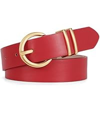 WHIPPY Women Leather Belt Fashion Design belt Gold Buckle Ladies Belt for Jeans Pants Dresses | Amazon (US)