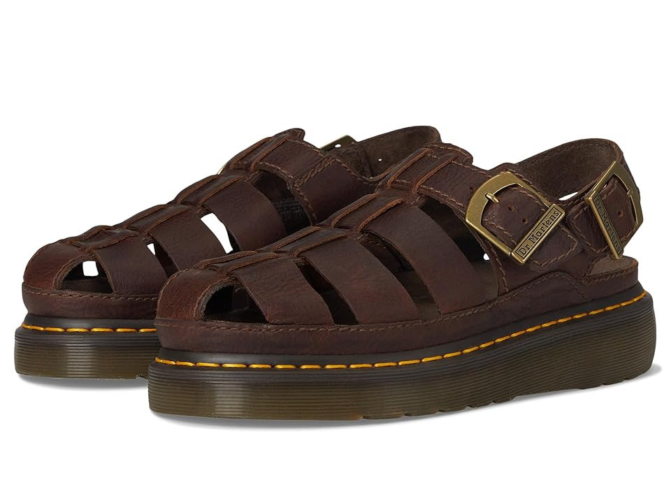 Dr. Martens Wrenlie Wedge Shoes Dark Brown : UK 5 (US Men's 6 - Women's 7) Medium, Leather/Suede | Zappos