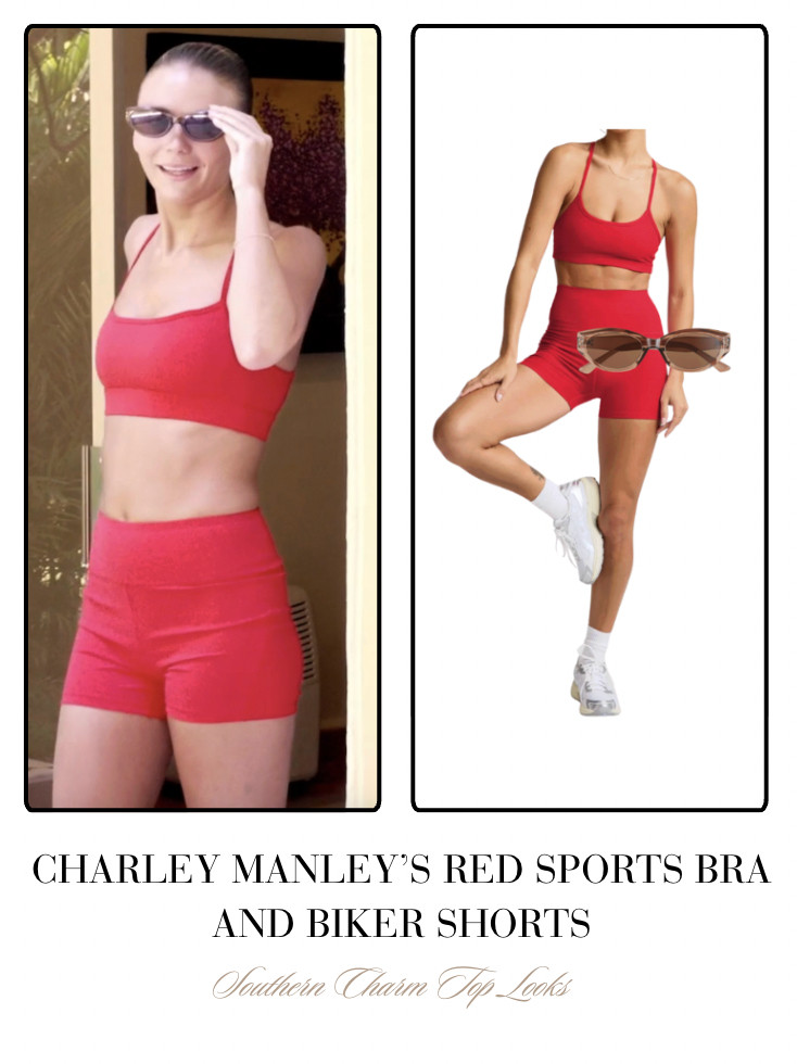 Charley Manley's Red Sports Bra and Biker Short Set 

 