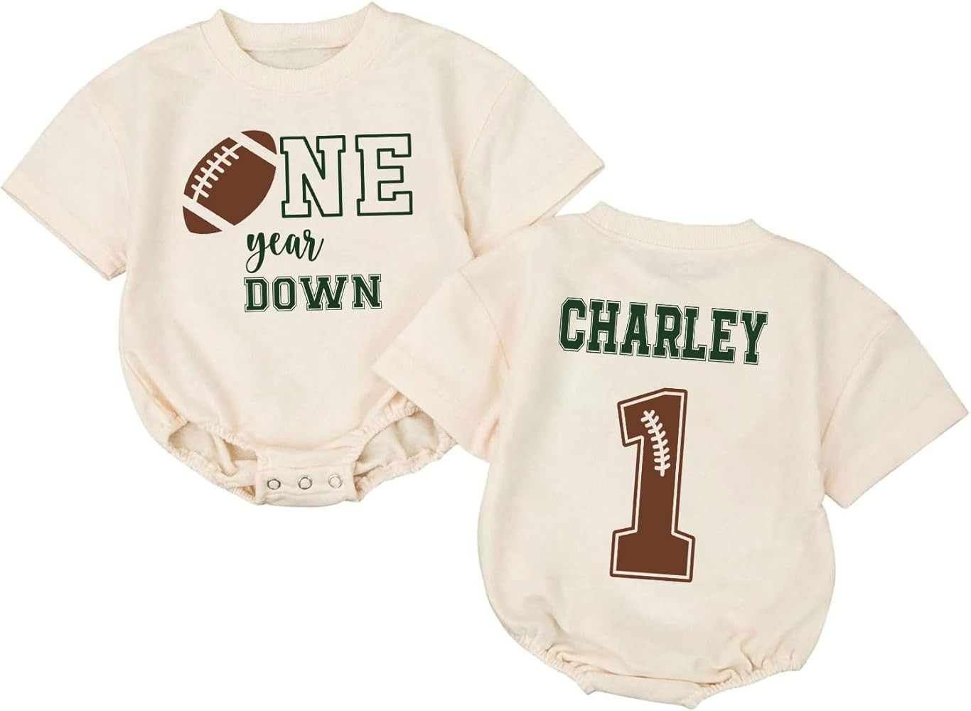 Personalized One Year Down Bubble Romper, 1st Year Down Birthday Outfit Boy, 1st Birthday Outfits | Amazon (US)
