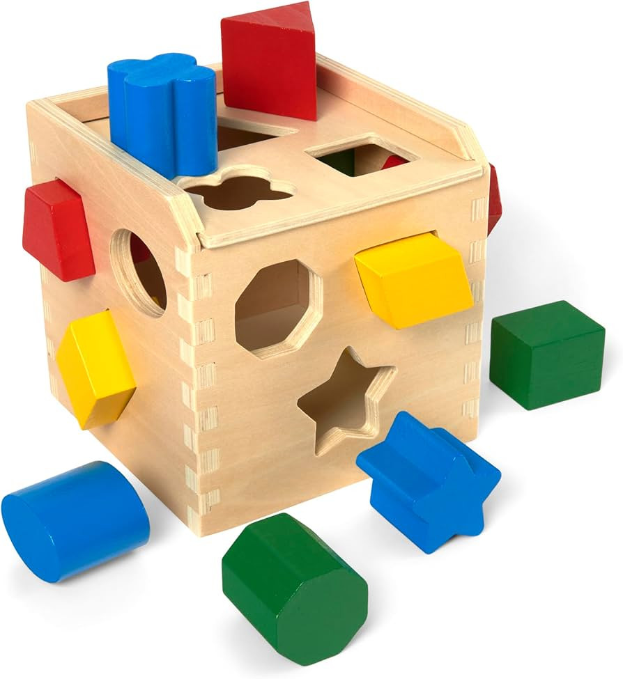 Melissa & Doug Shape Sorting Cube - Classic Wooden Toy With 12 Shapes | Amazon (US)