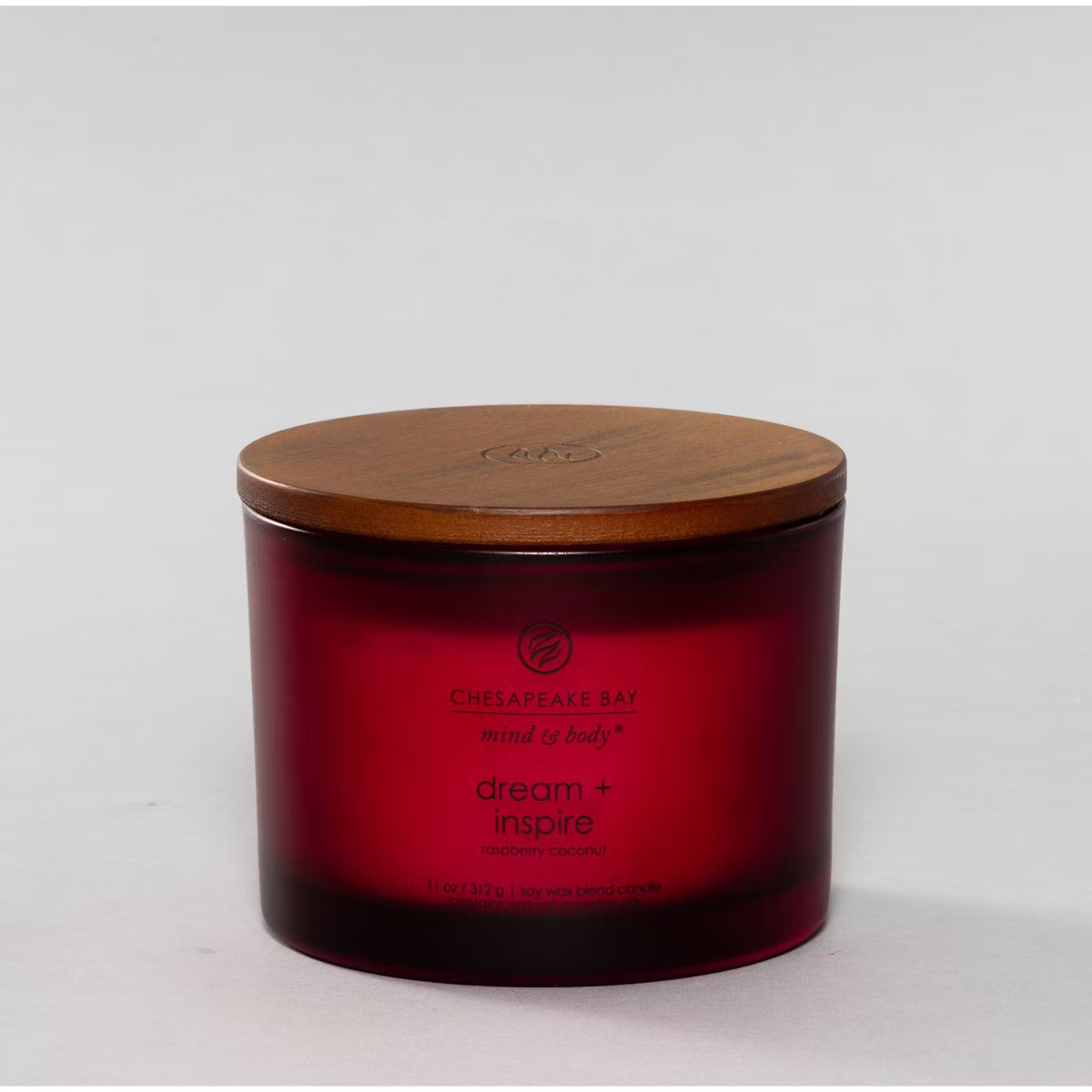 Frosted Glass Dream + Inspire Lidded Jar Candle Burgundy - Mind & Body by Chesapeake Bay Candle | Target