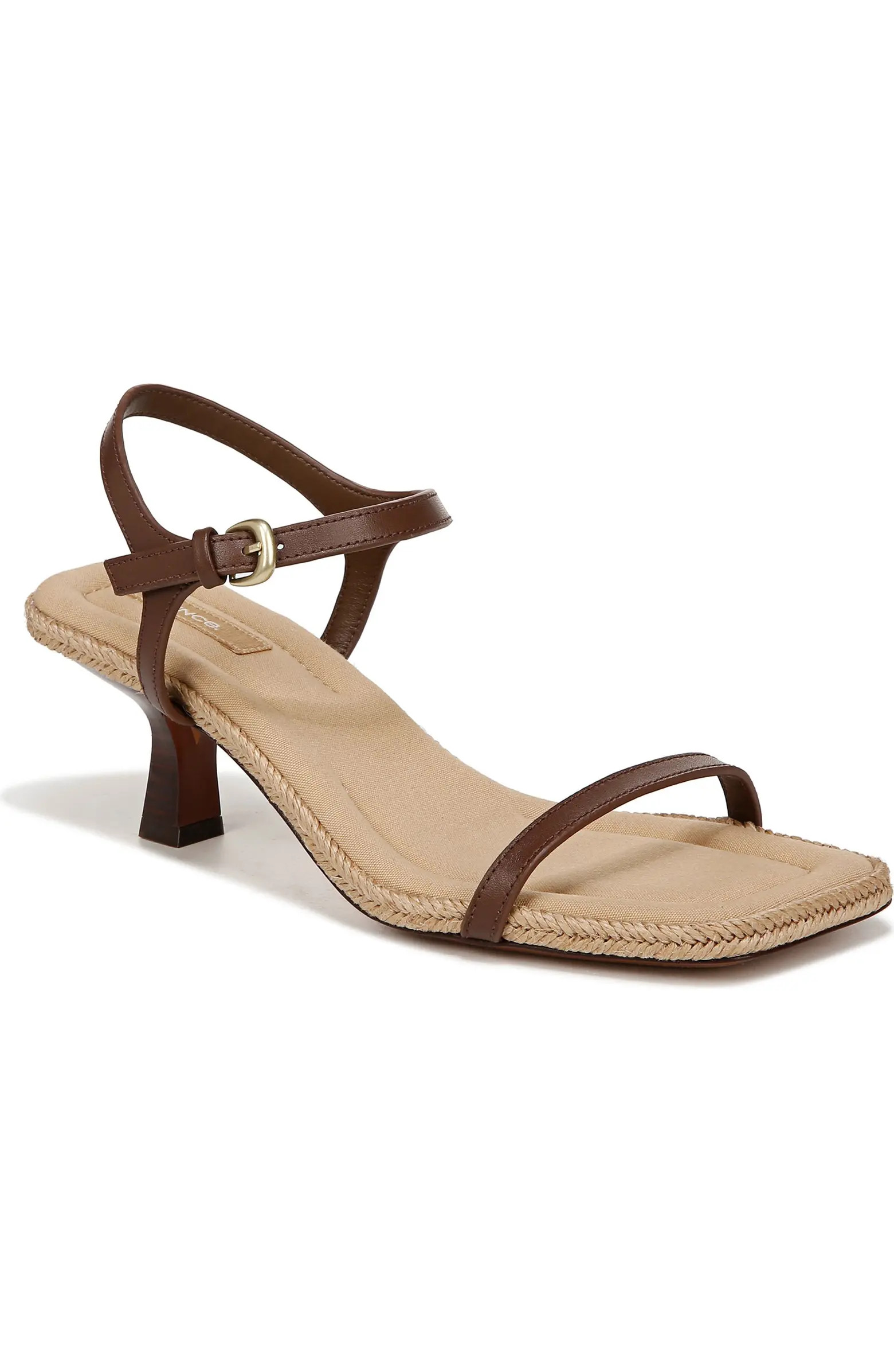 Coco Ankle Strap Espadrille Kitten Heel Sandal (Women) | Nordstrom Rack