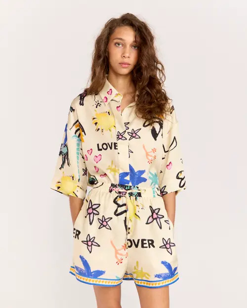 Romy Lover Short in Cream, Multi-Colored at Nordstrom, Size X-Small Au | Nordstrom
