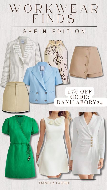 SHEIN workwear finds! Use my code: DANILABORY25 for 15% off

Great quality items, chic designs and very affordable! 

Workwear, work outfits, blazers, skort, skirt, silk, looks for her 

#LTKFindsUnder50 #LTKWorkwear #LTKStyleTip