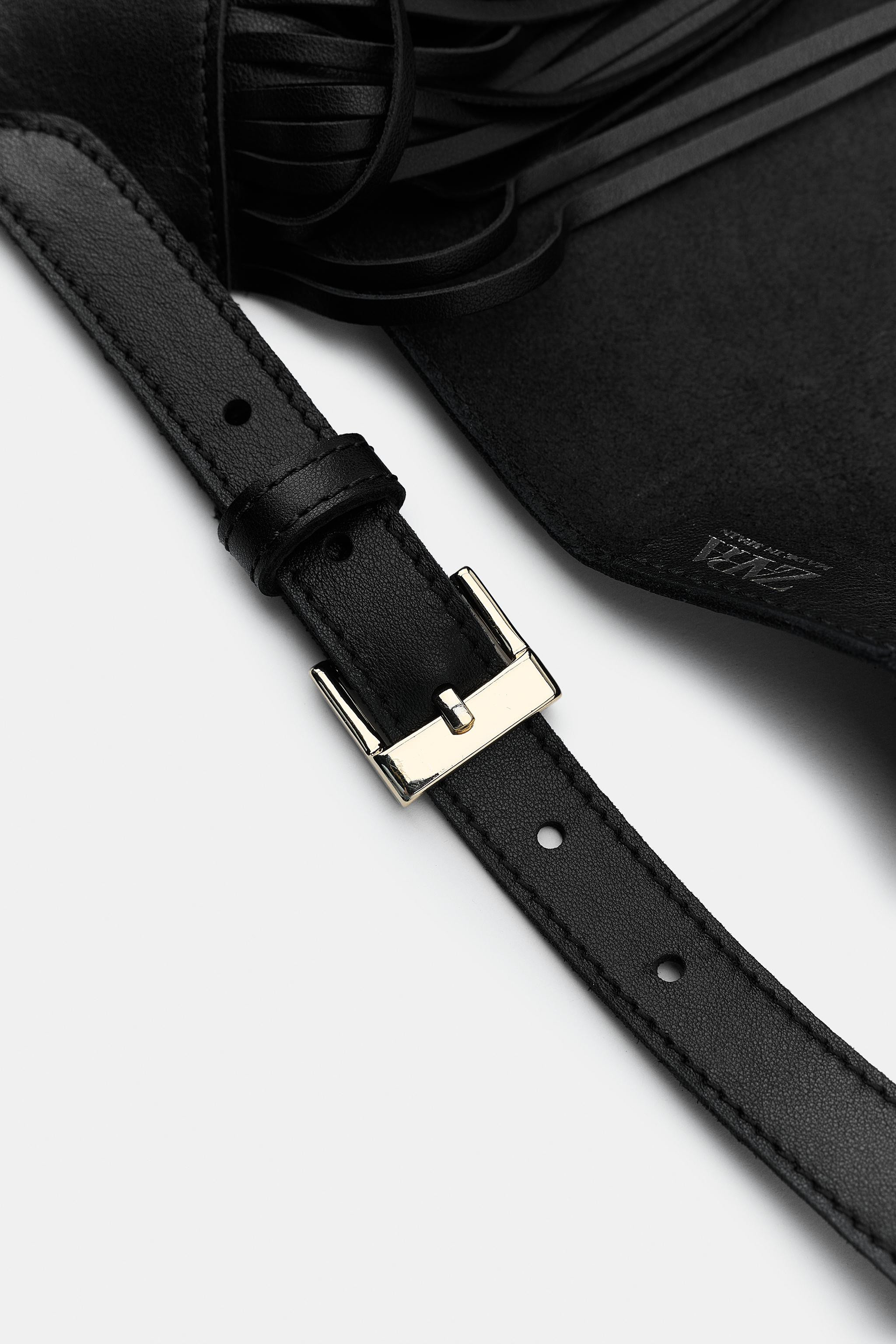 100% LEATHER FRINGE SCARF BELT | Zara US