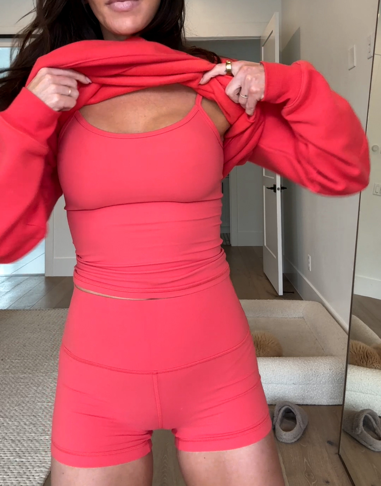 Bright workout clothes for spring have got me feeling all sorts of motivated. This workout set from Aritzia is perfection. Buttery soft. I can mix and match these with so many things I own. The crew neck is great with everything. I know I'm going to get so much use of out these this spring/summer. 

Aritzia outfits
crewneck sweatshirt
workout set
workout outifts
workout top
workout clothes
workout tank 
workout shorts
biker shorts 

 #LTKActive