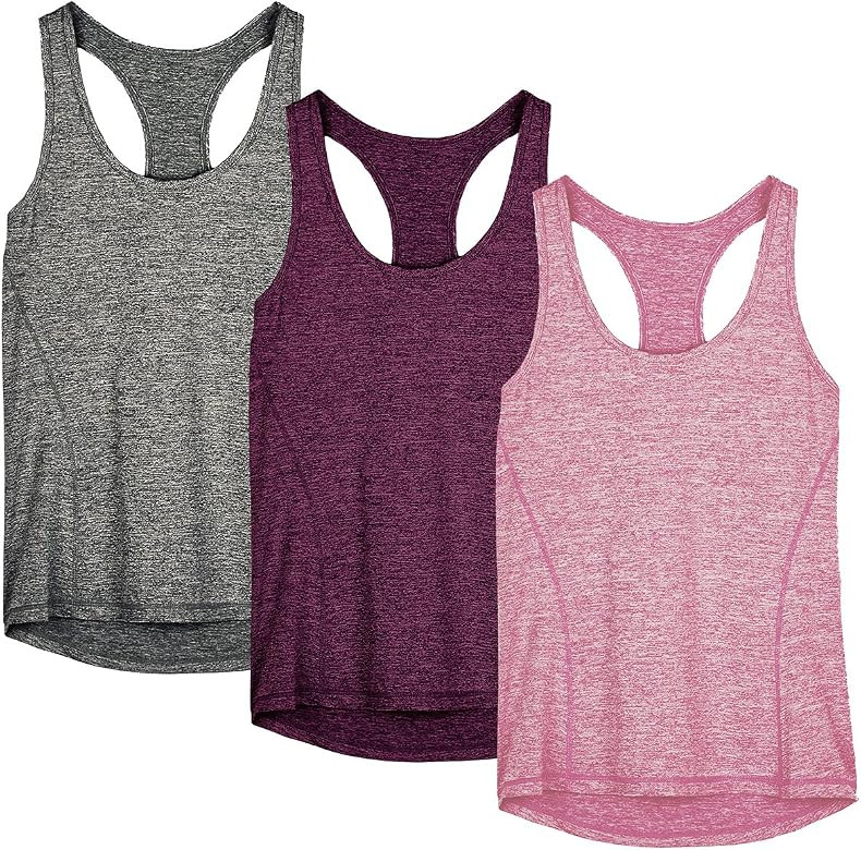 icyzone Workout Tank Tops for Women - Racerback Athletic Yoga Tops, Running Exercise Gym Shirts(P... | Amazon (US)