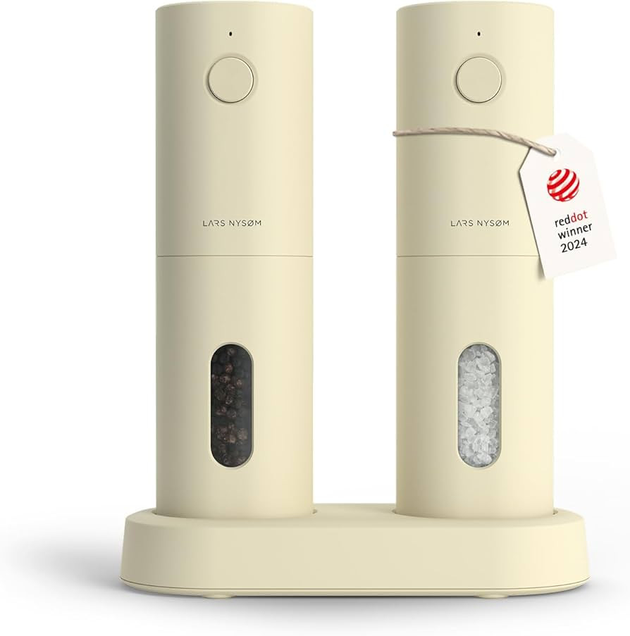 LARS NYSØM Electric Salt and Pepper Grinder Set, USB Rechargeable, Automatic Salt and Pepper Mil... | Amazon (US)
