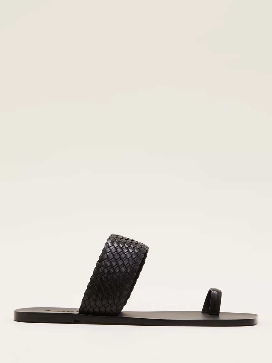Phase Eight Leather Toe Post Sandals, Black | John Lewis (UK)