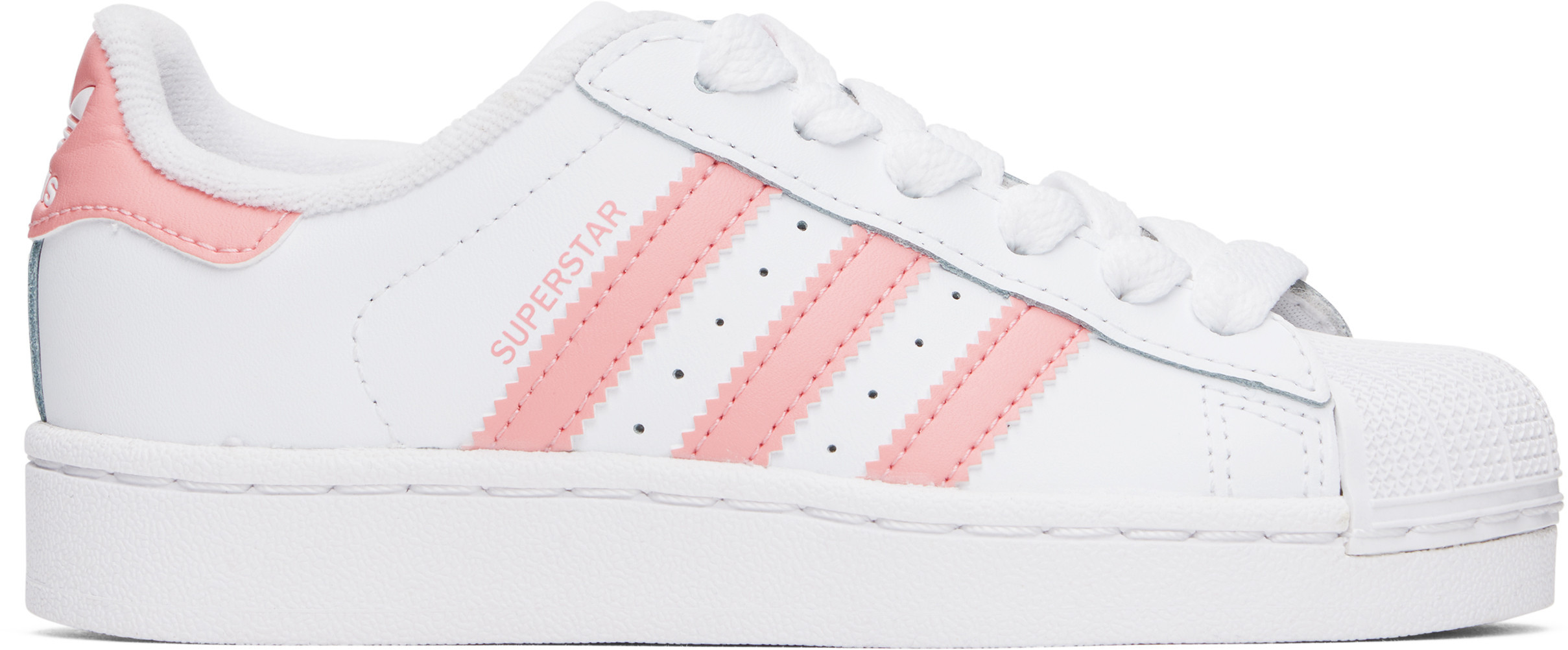 adidas Kids Little Kids White & Pink Superstar II Sneakers | SSENSE
