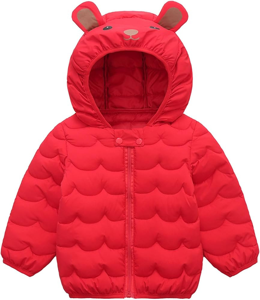 Toddler Winter Coats Puffer Padded Jacket Baby Boys Girls Bear Hoods Down Jacket Light Weight Inf... | Amazon (US)