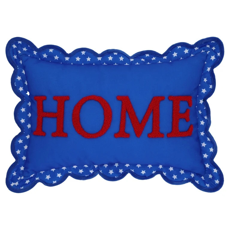 Way To Celebrate Home Sign Decorative Patriotic Pillow, Red/White/Blue, 20" x 14.5" | Walmart (US)